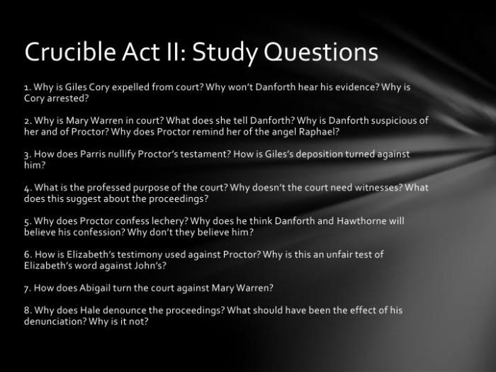 Act ii the crucible questions