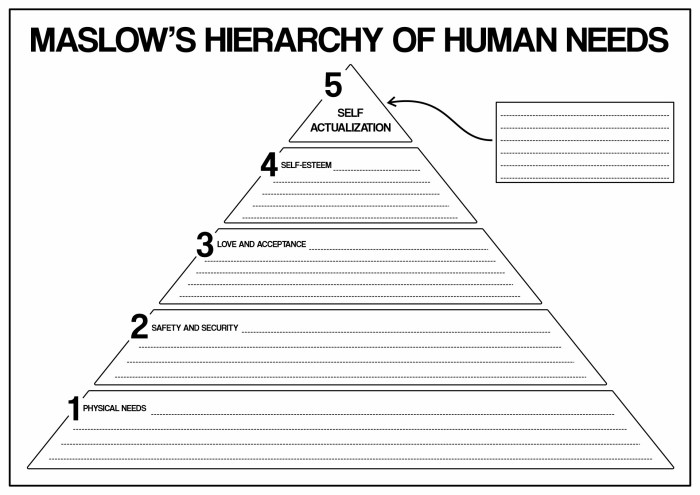 Needs hierarchy maslow worksheet worksheets basic human worksheeto via