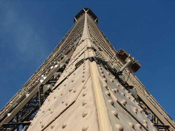 The eiffel tower is a steel structure whose height