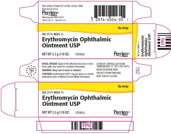 Erythromycin ophthalmic ointment medication template